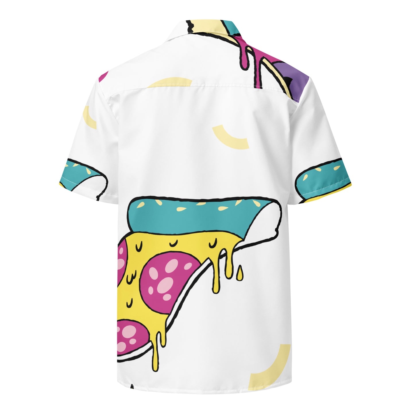 Jazzy Nick's Pizza Button Shirt (White)